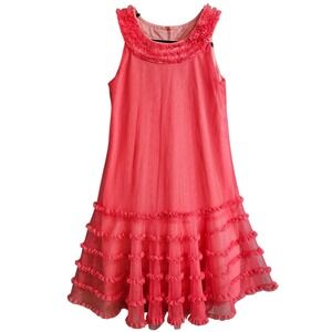 Jona Michelle formal party dress pink tull ruffles girl's size 8